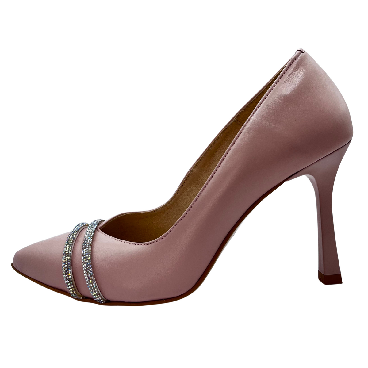 Emis Pale Pink Heel With Diamante Detail