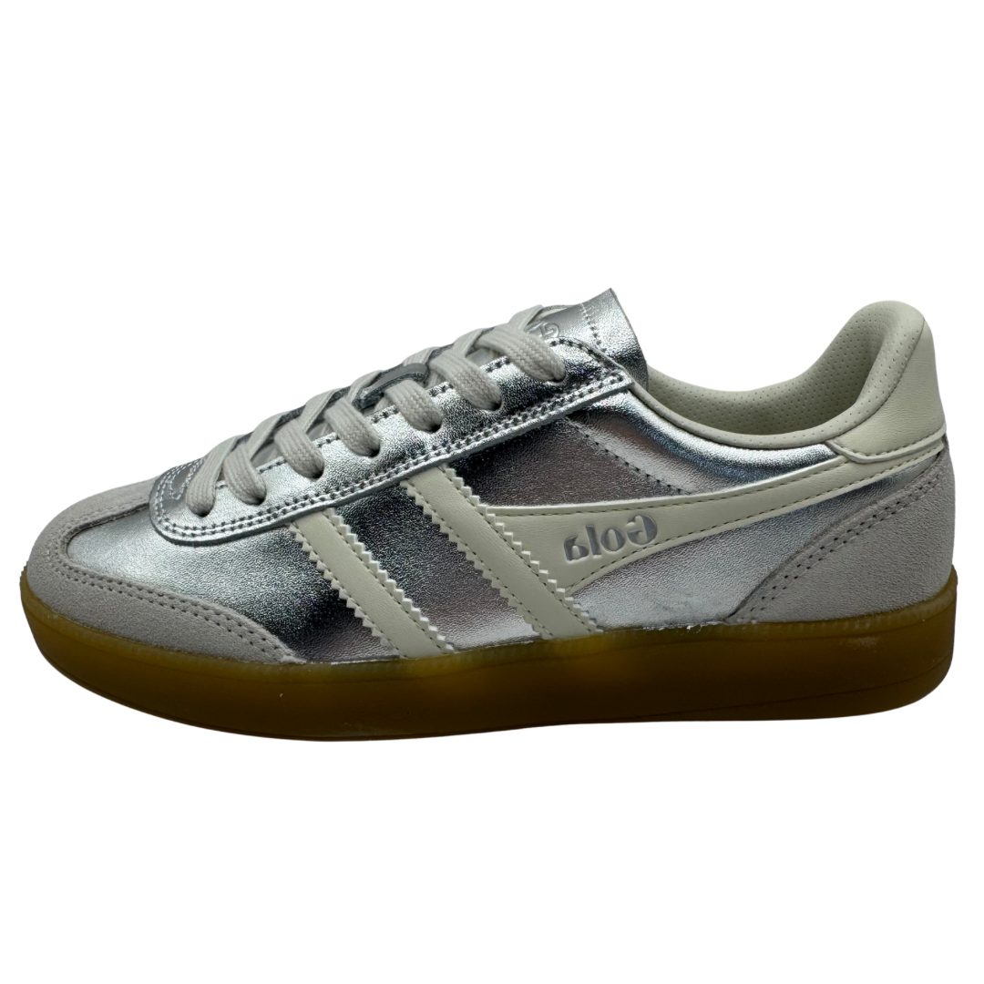 Gola Silver &amp; Cream Trainers