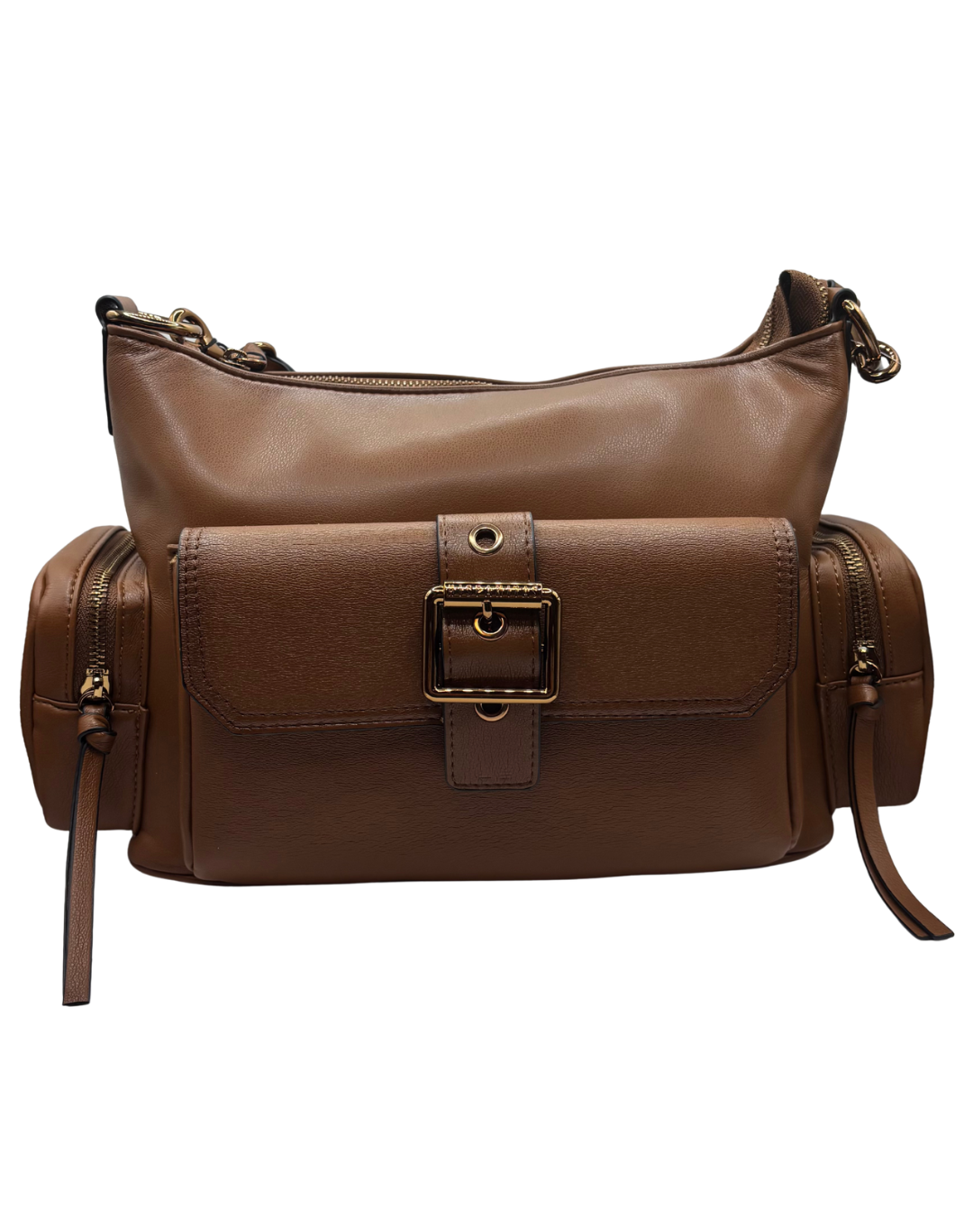 Hispanitas Brown Large Handbag with Side Pockets