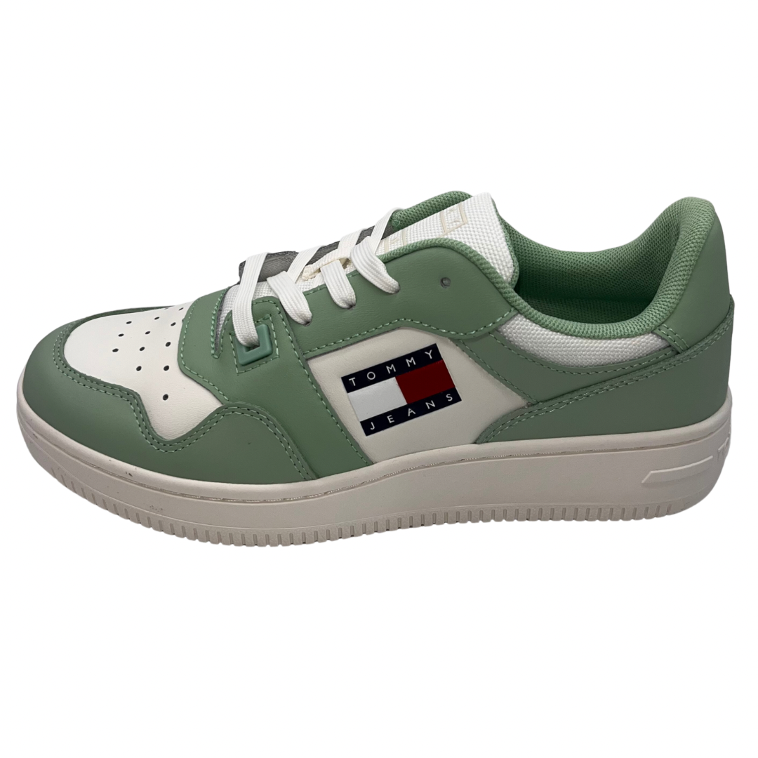 Tommy Jeans Green and White Trainers