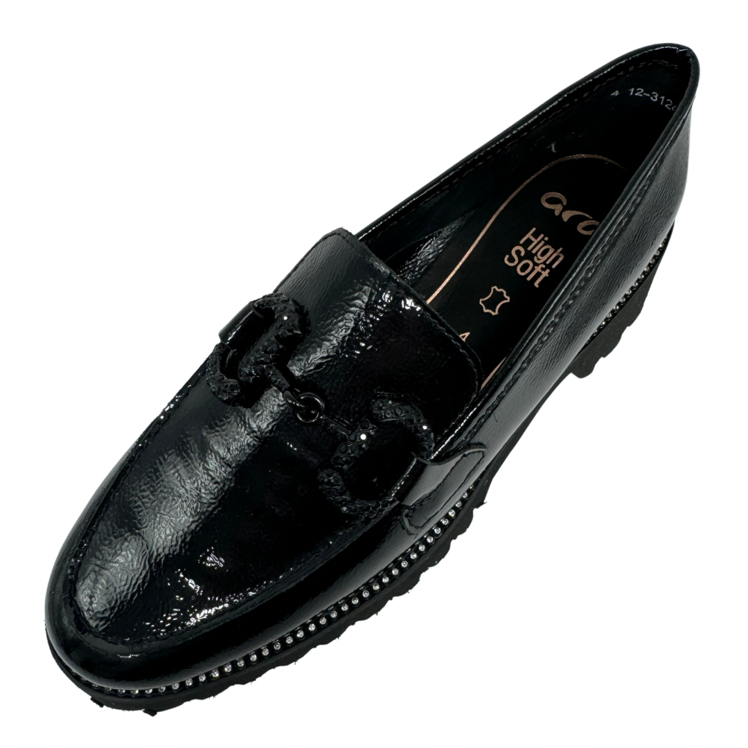 Ara Black Patent Loafer