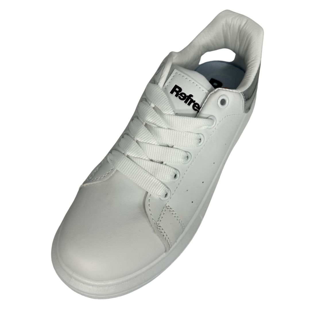 Refresh White Trainers with Silver Detail