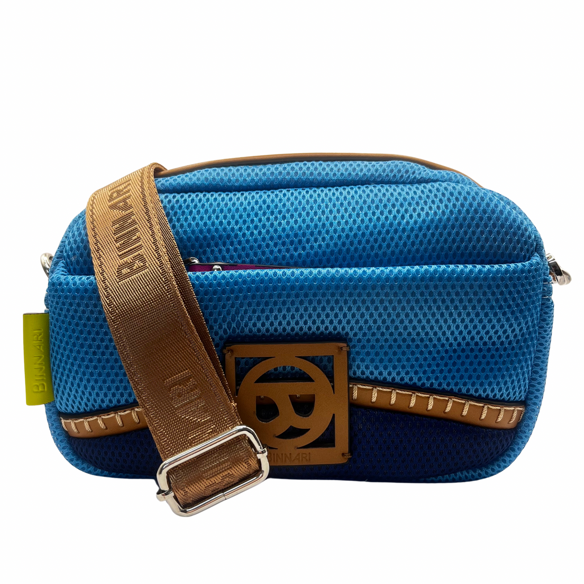 Binnari Blue Mesh Crossbody Bag