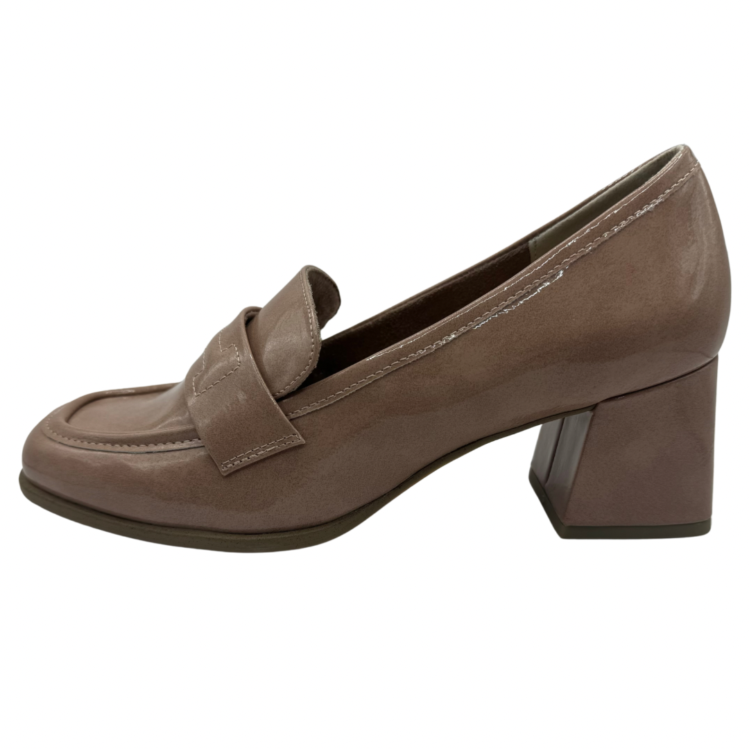 Marco Tozzi Rose Patent Heeled Loafers