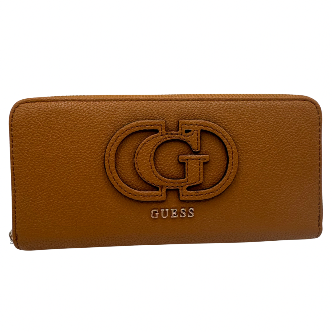 Guess Cognac Large Purse with Large G Design