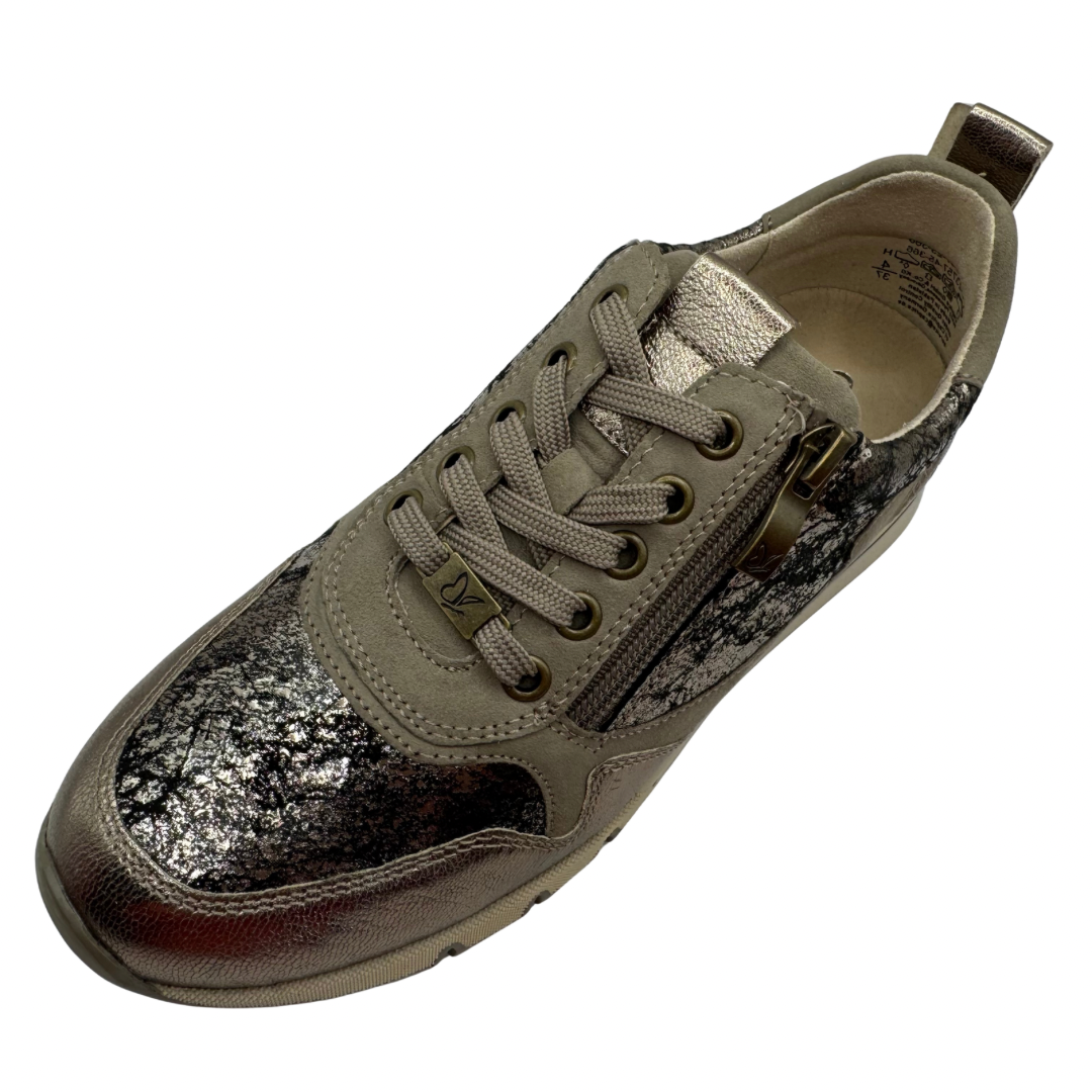 Caprice Taupe Metallic Trainers