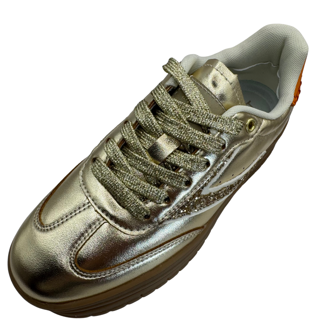 Teddy Smith Gold &amp; Orange Platform Trainers