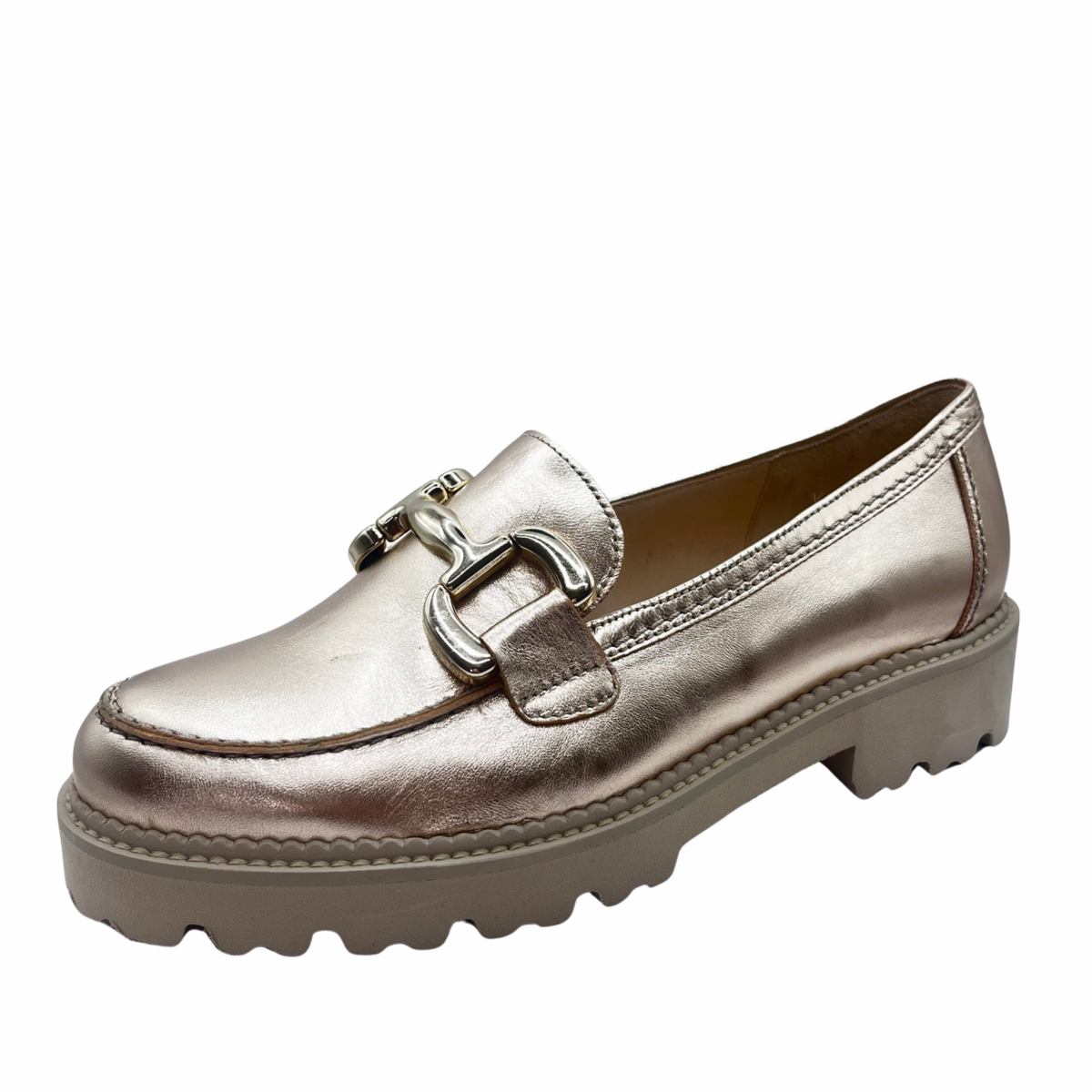 Gabor Gold Leather Loafer