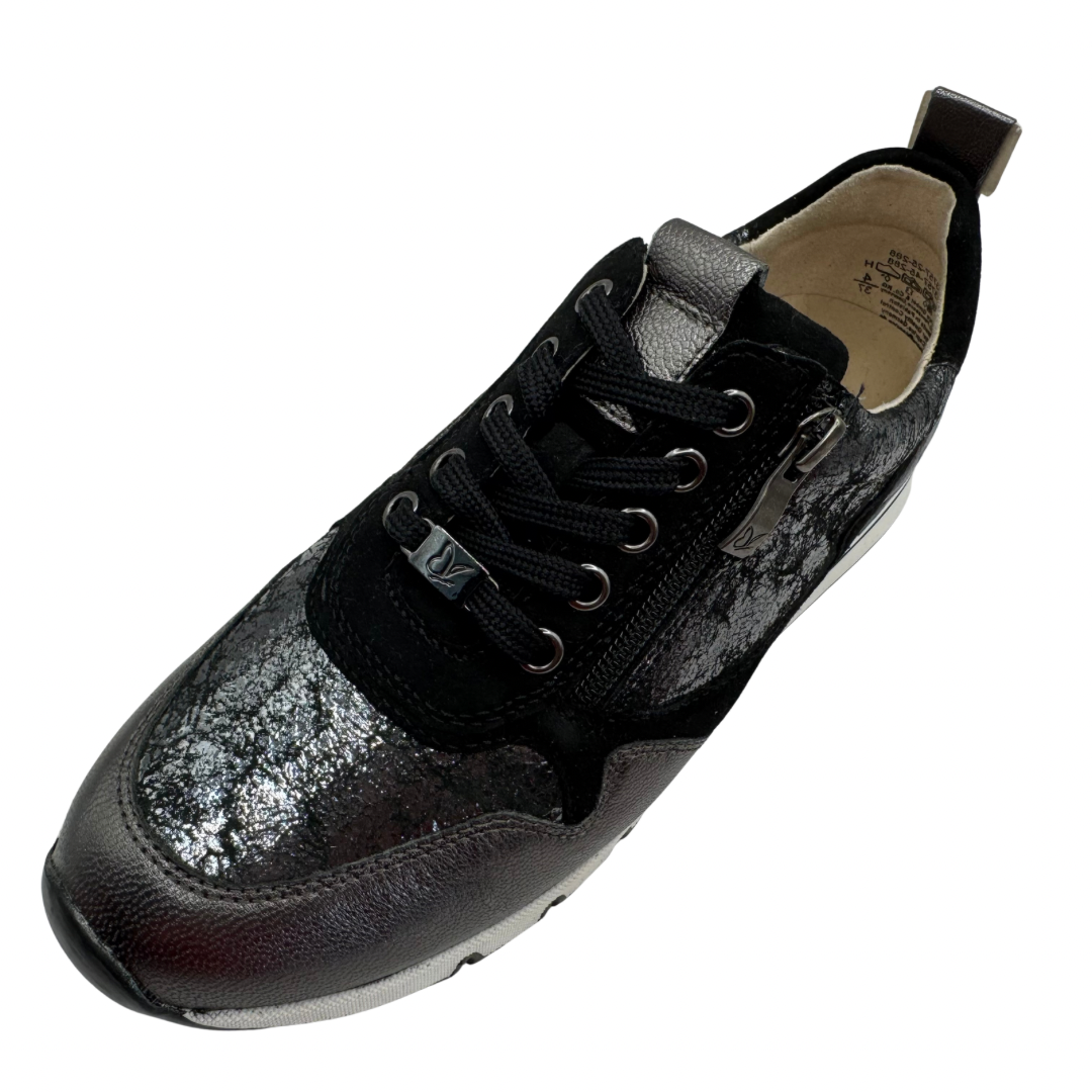 Caprice Black &amp; Pewter Trainers