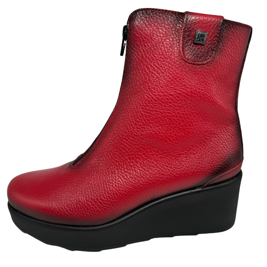 Jose Saenz Red Wedge Boots