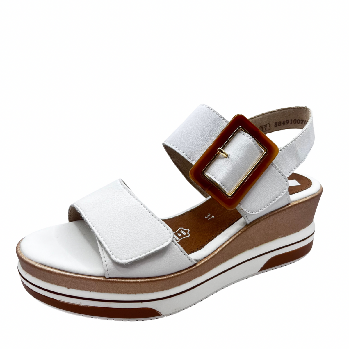 Remonte White and Bronze Wedge Sandal