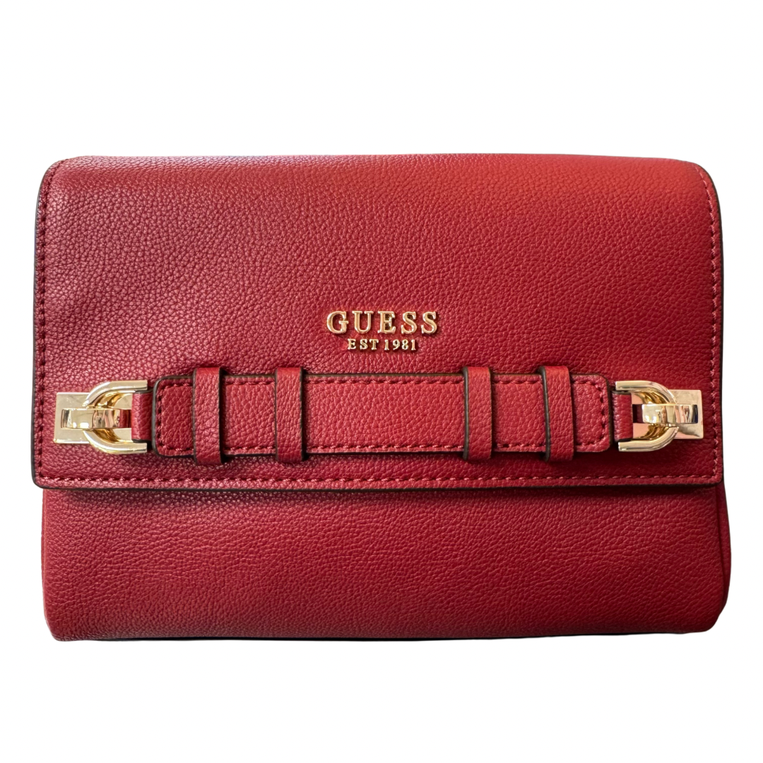 Guess Red Crossbody Bag with Gold Detail