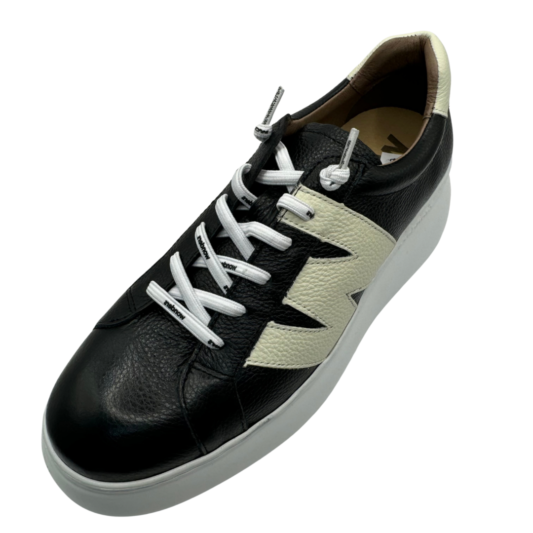 Wonders Black &amp; Beige Platform Trainers