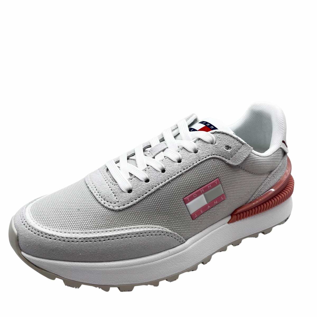 Tommy Jeans White, Grey and Pink Trainers