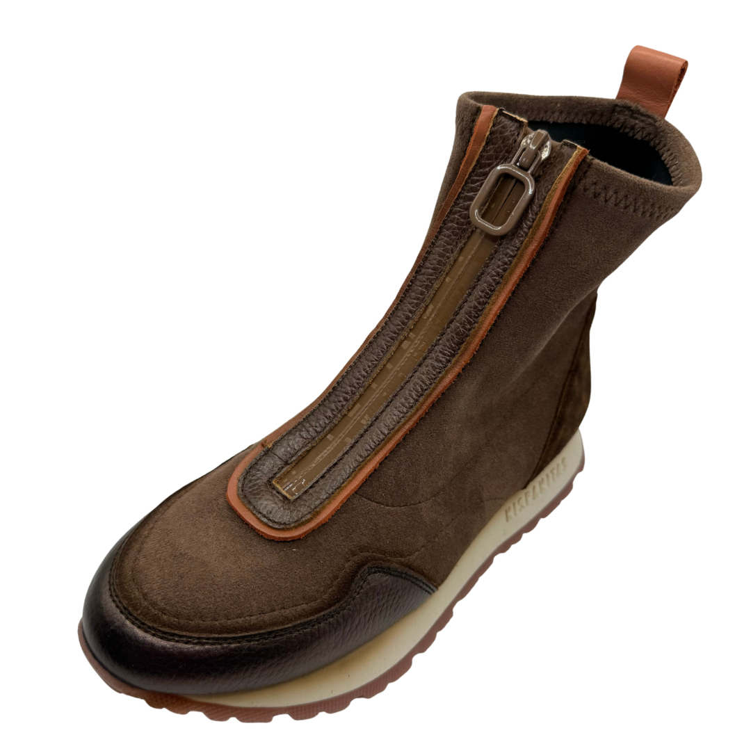 Hispanitas Brown Trainer Boots with Front Zip