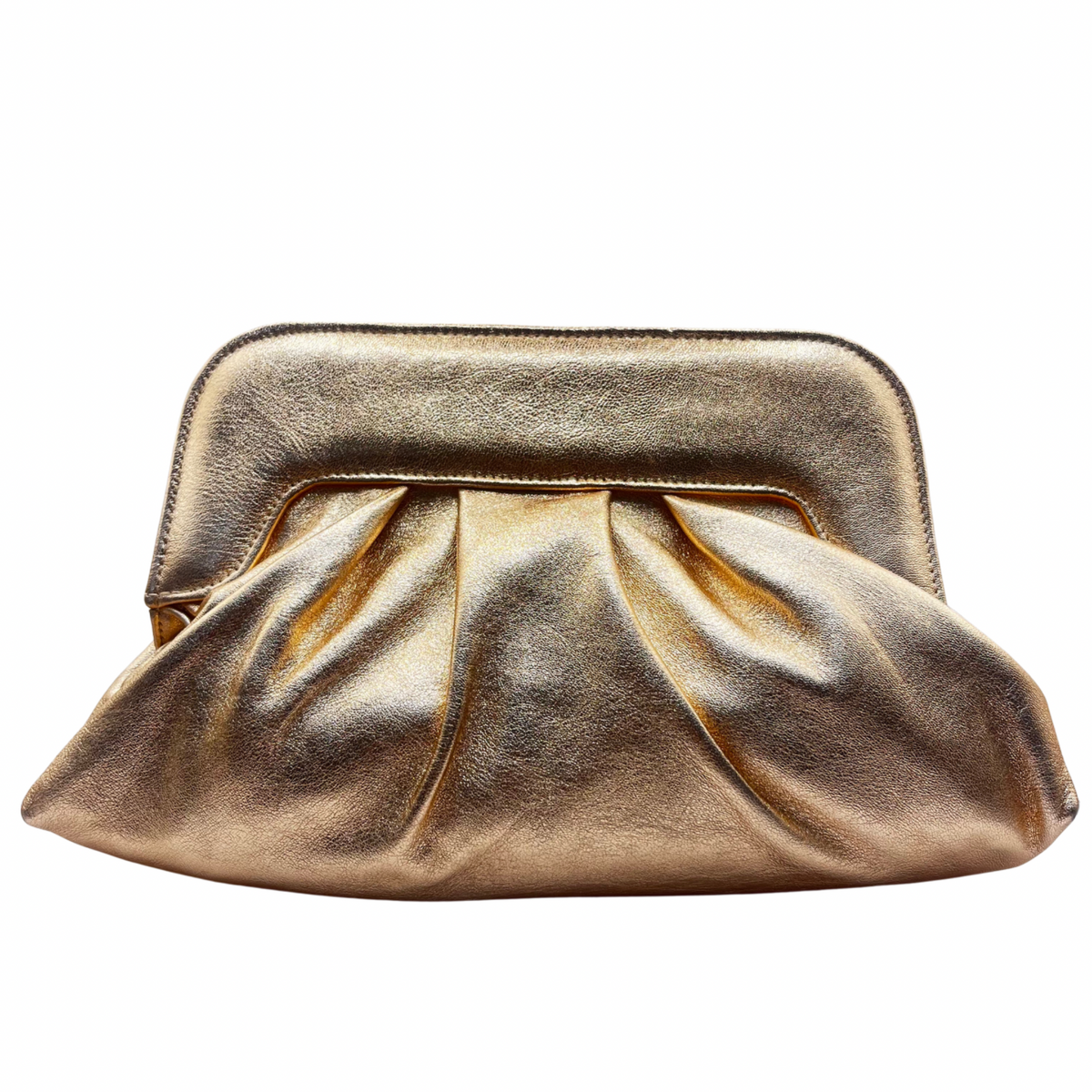Marian Rose Gold Metallic Clutch Bag