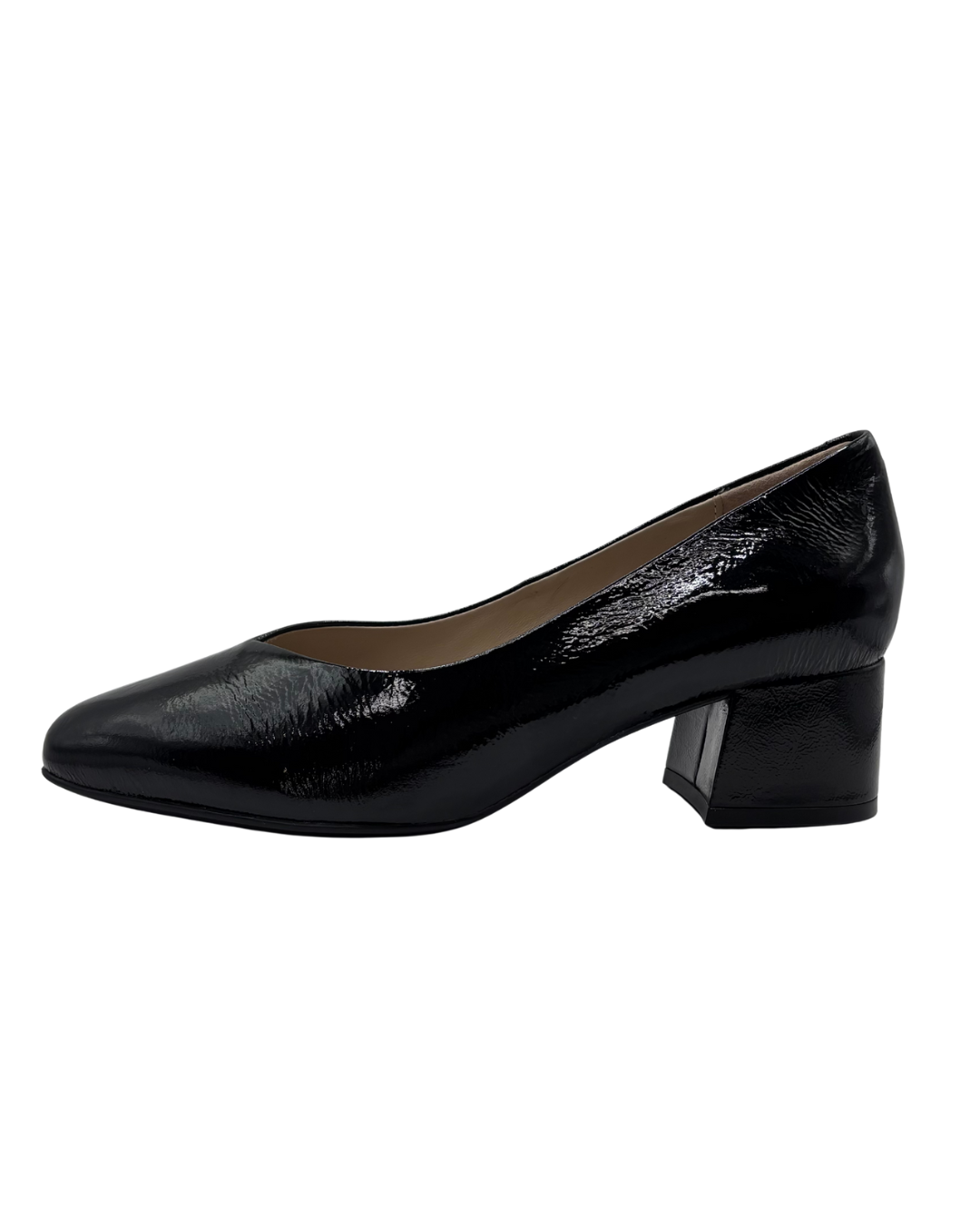 Caprice Black Patent Heeled Shoe