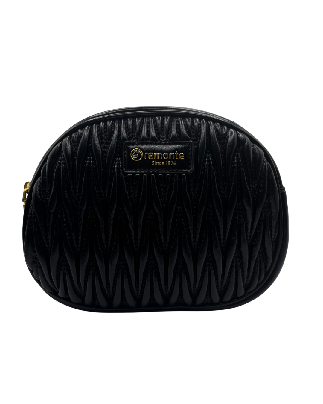 Remonte Black Textured Crossbody Bag with Gold Detail