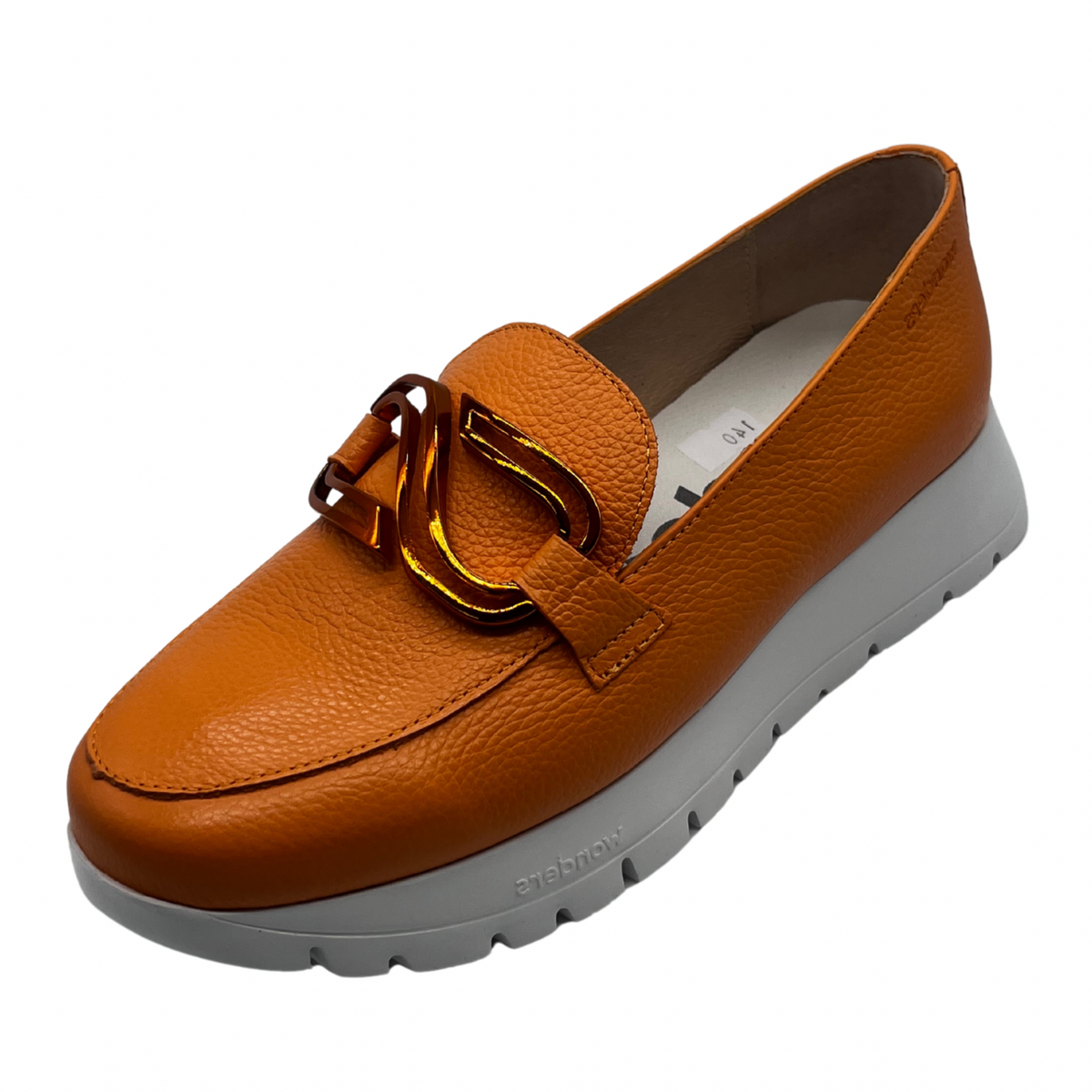 Wonders Orange Leather Loafers