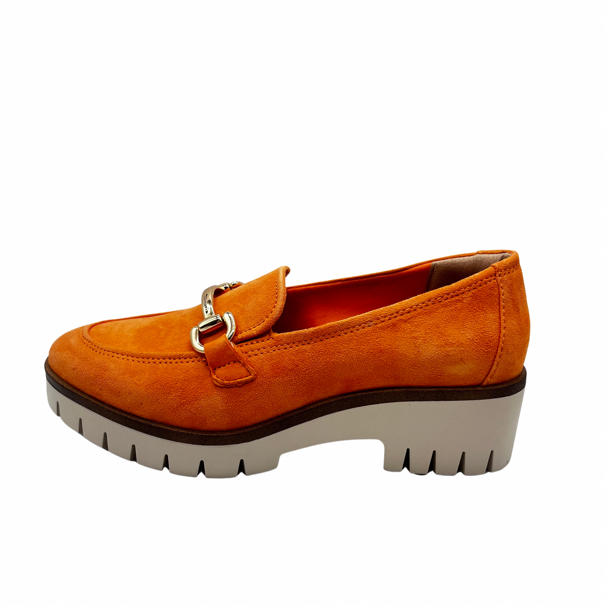 Tamaris Orange Leather Loafers