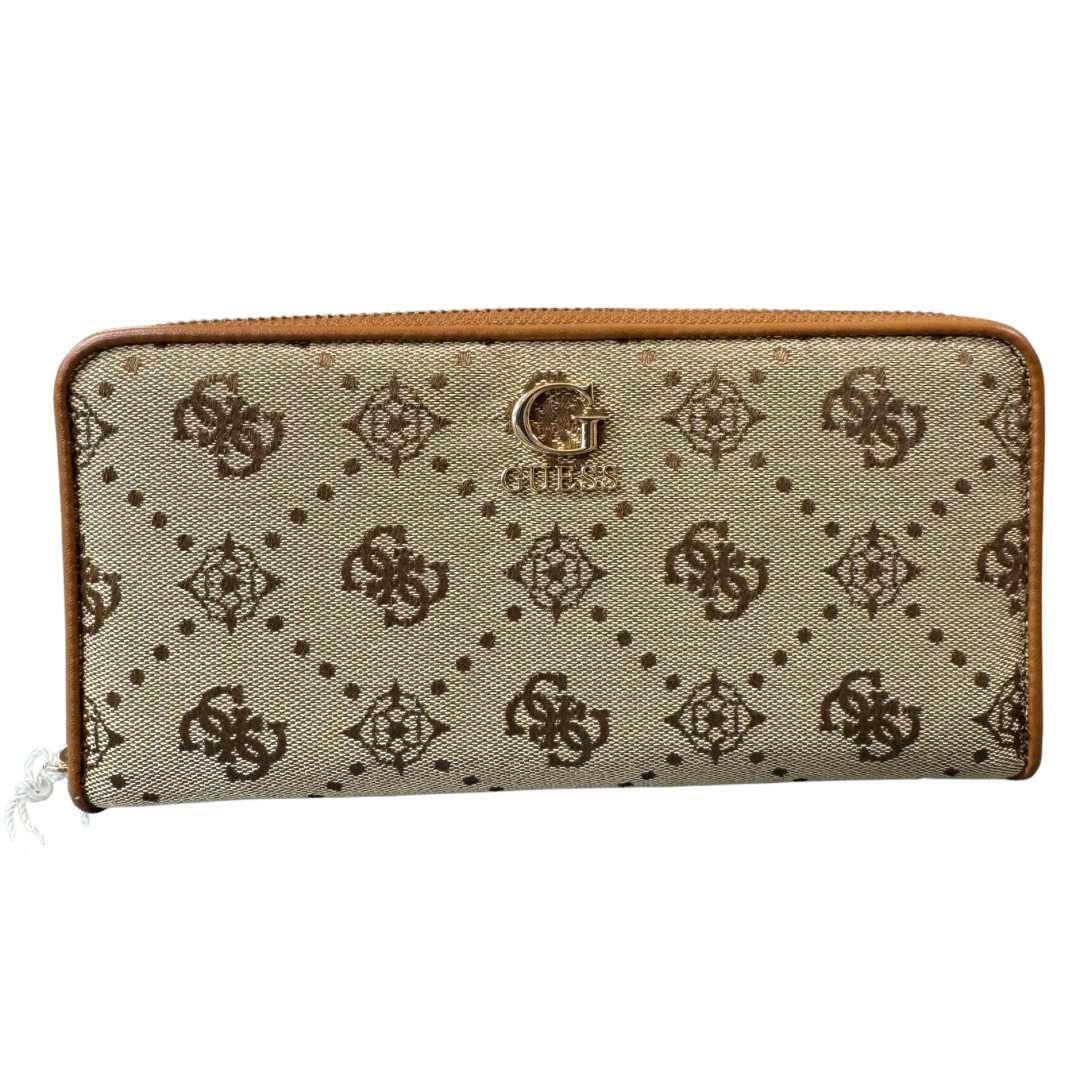 Guess Light Brown Small Logo Print Purse