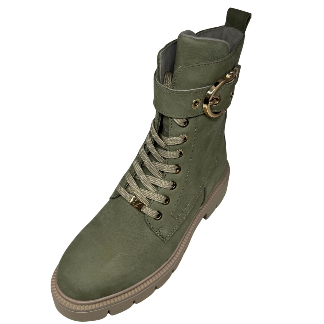 Caprice Khaki Leather Boots