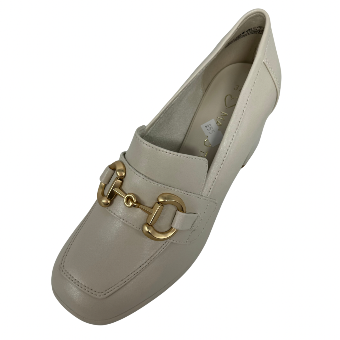 Marco Tozzi Cream Heeled High Loafer