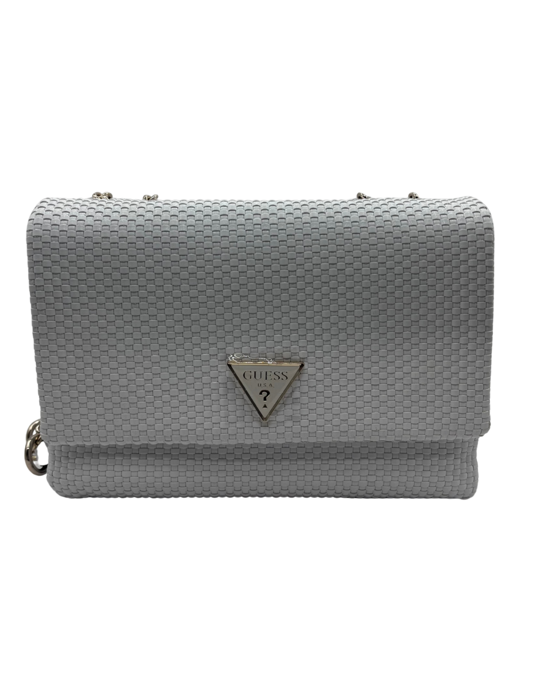 Guess White Woven Crossbody Bag