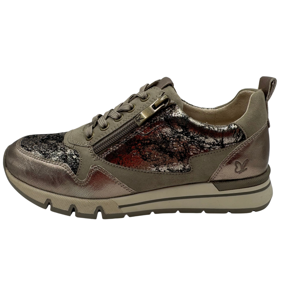 Caprice Taupe Metallic Trainers