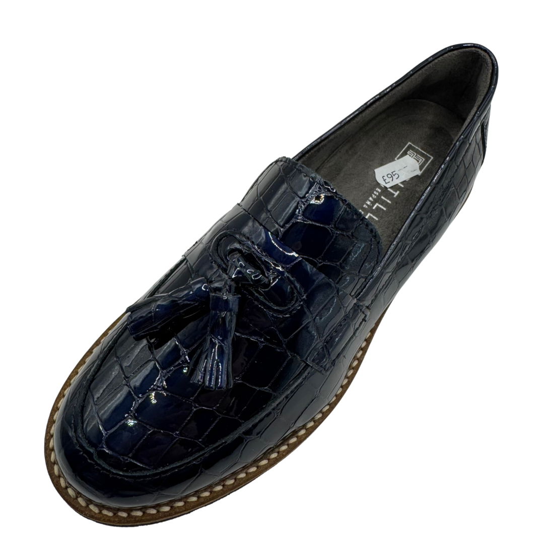 Pitillos Navy Patent Loafers