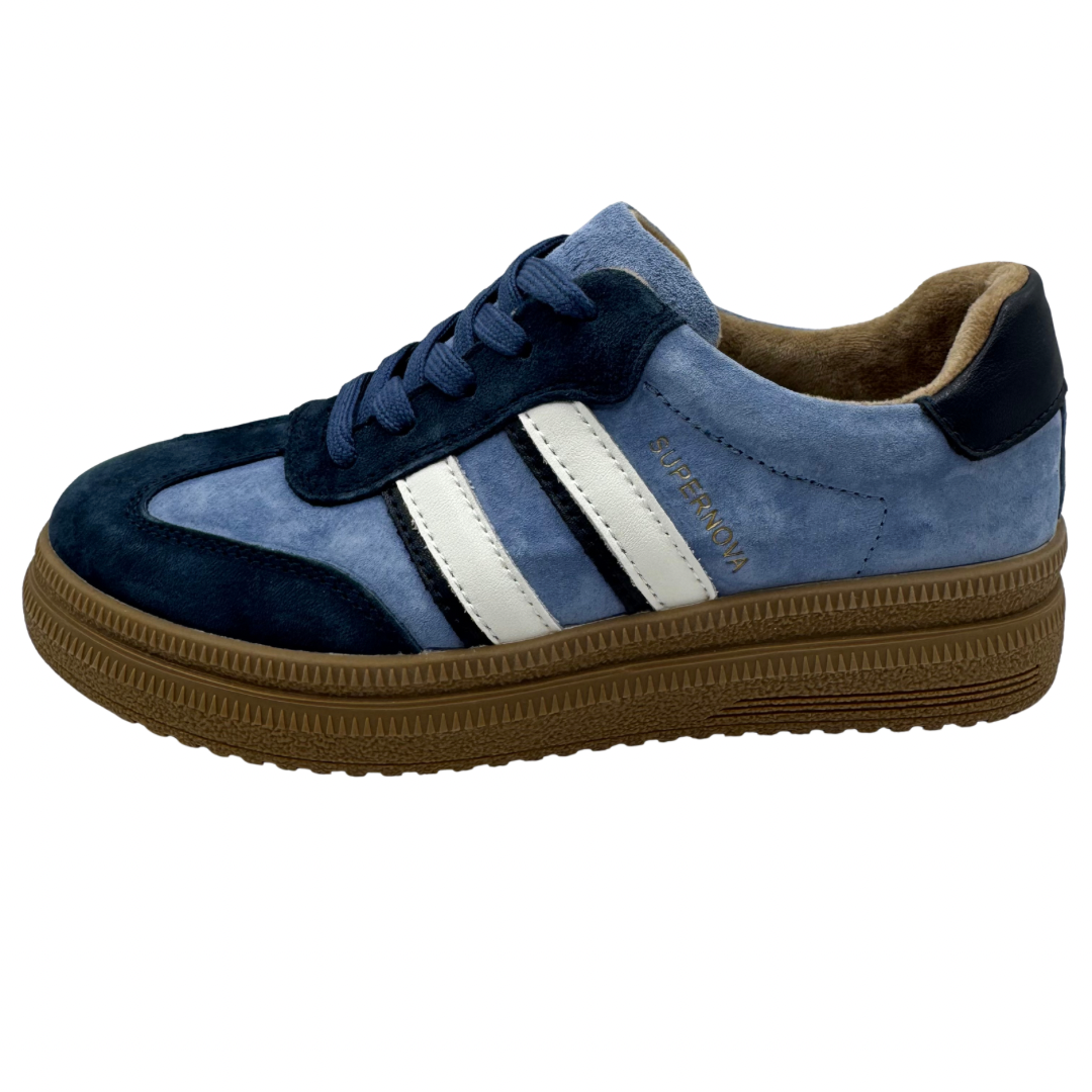 Drilleys Navy, Blue &amp; White Platform Trainers