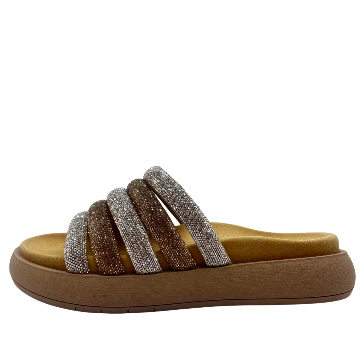 Gabor Gold Diamanté Band Detail Slider Sandal