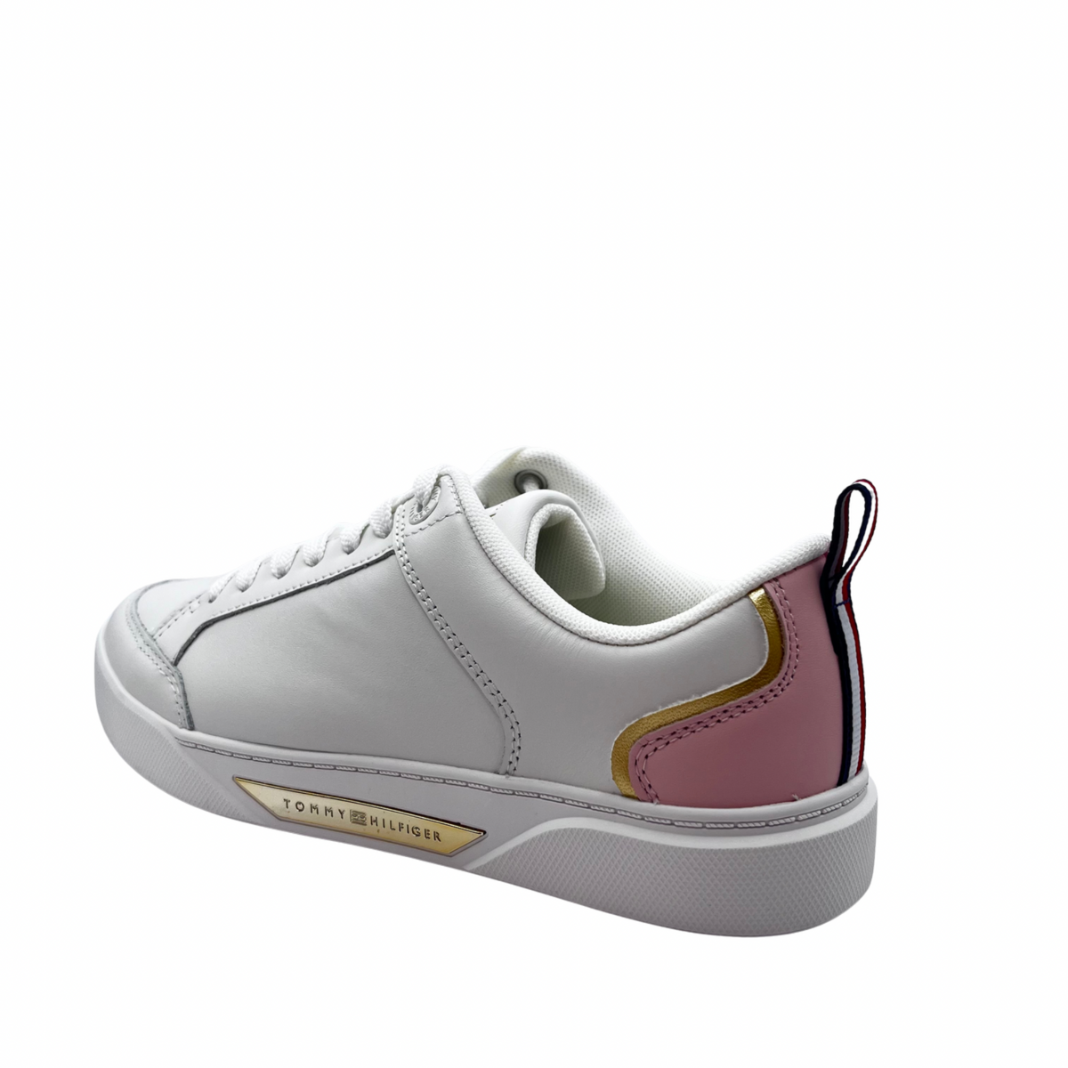 Tommy Hilfiger White Trainer With Multi Design On back