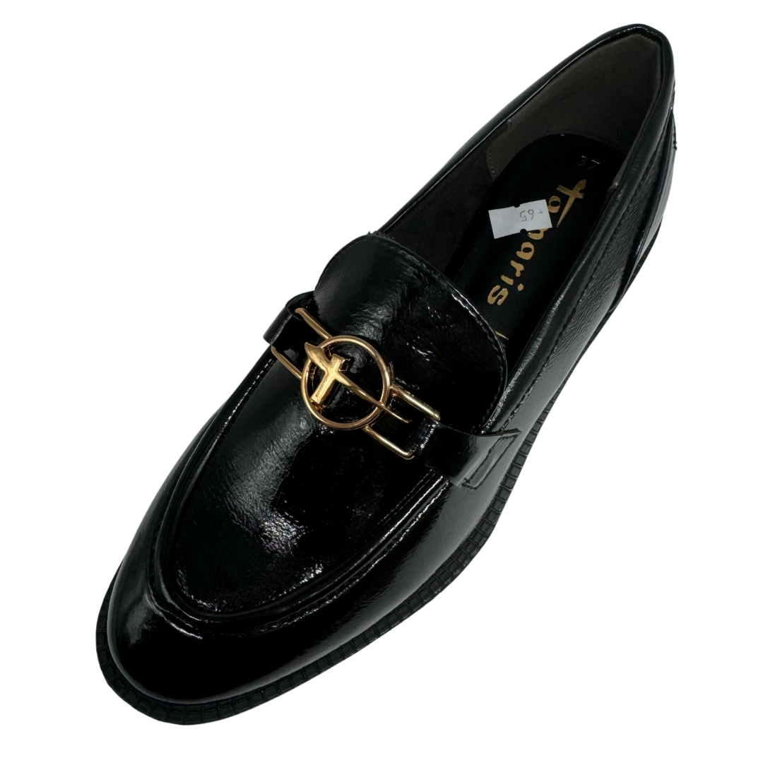 Tamaris Black Patent Loafers