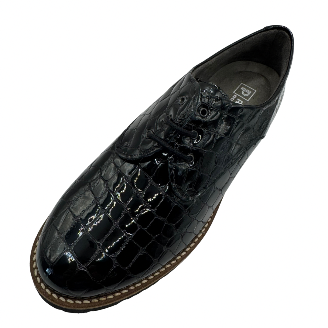 Pitillos Black Patent Brogues