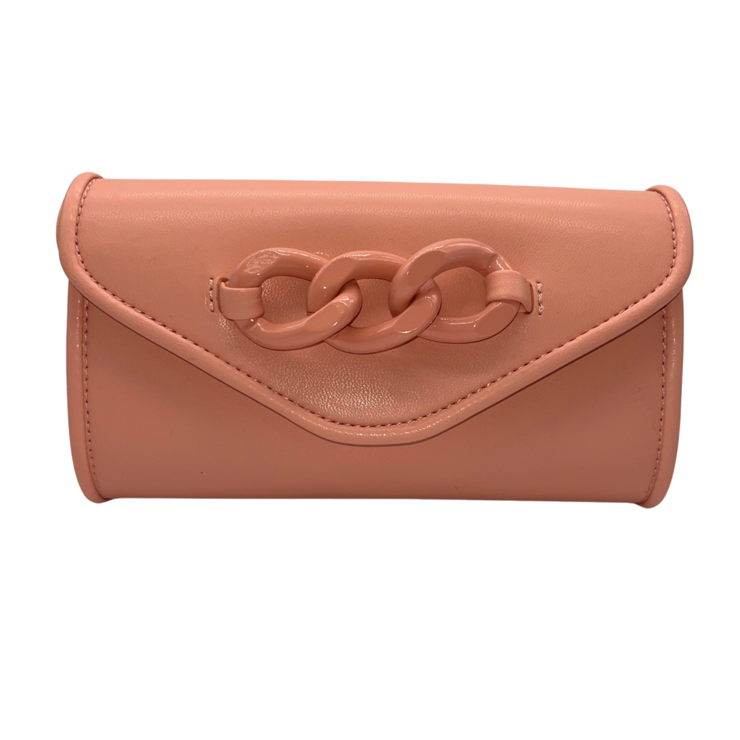 Nude clutch clearance bag with chain