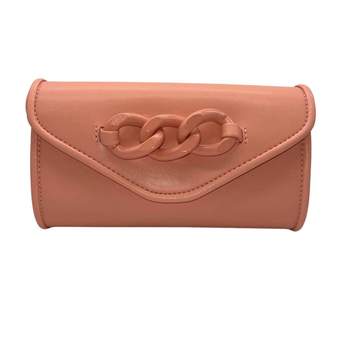 Pepe Moll Nude Clutch with Chain Detail
