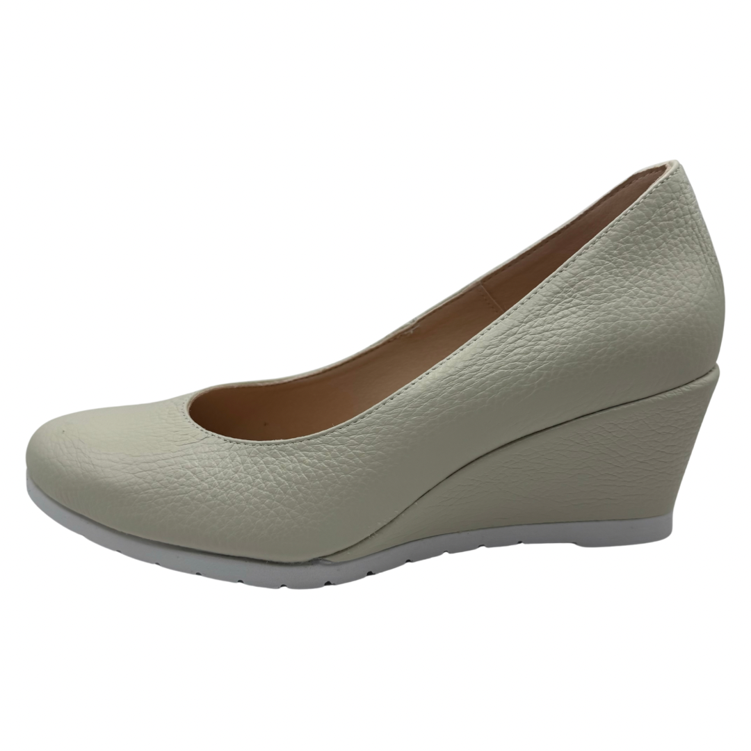 Jose Saenz Cream Leather Wedge