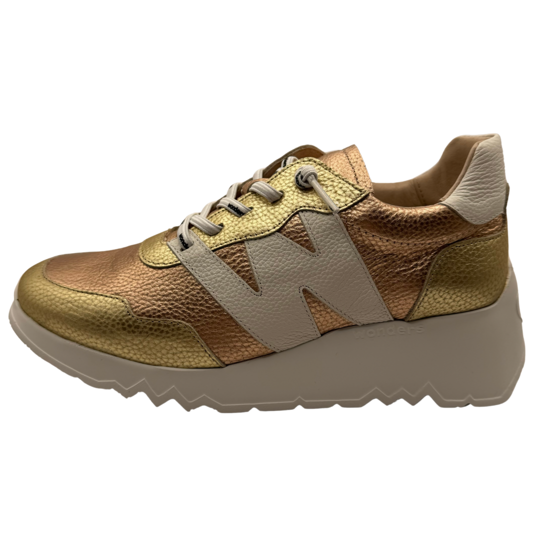 Wonders Gold &amp; Rose Gold Trainers