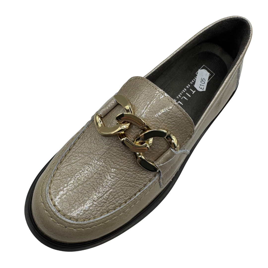 Pitillos Cream Patent Loafers