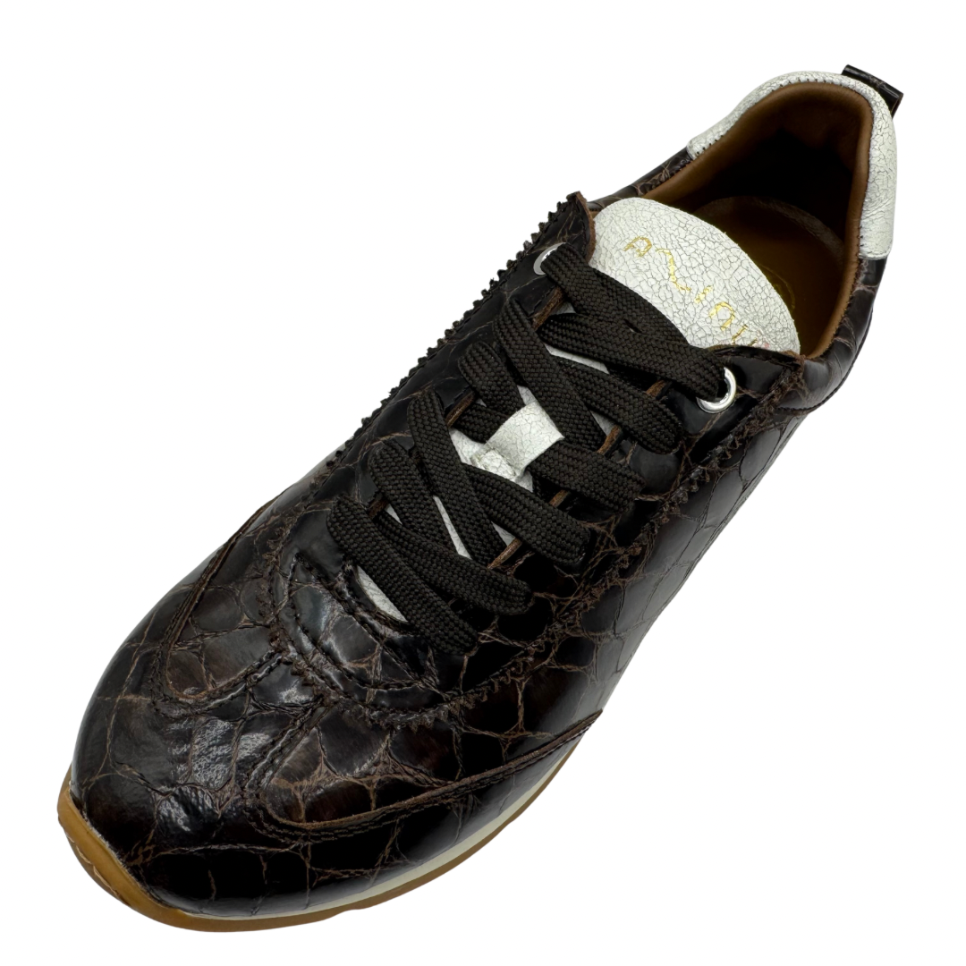 Unisa Brown Croc Print Trainers