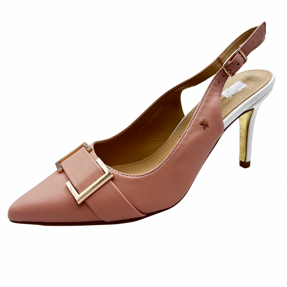 Kate Appleby White and Blush Leather Slingback Heel