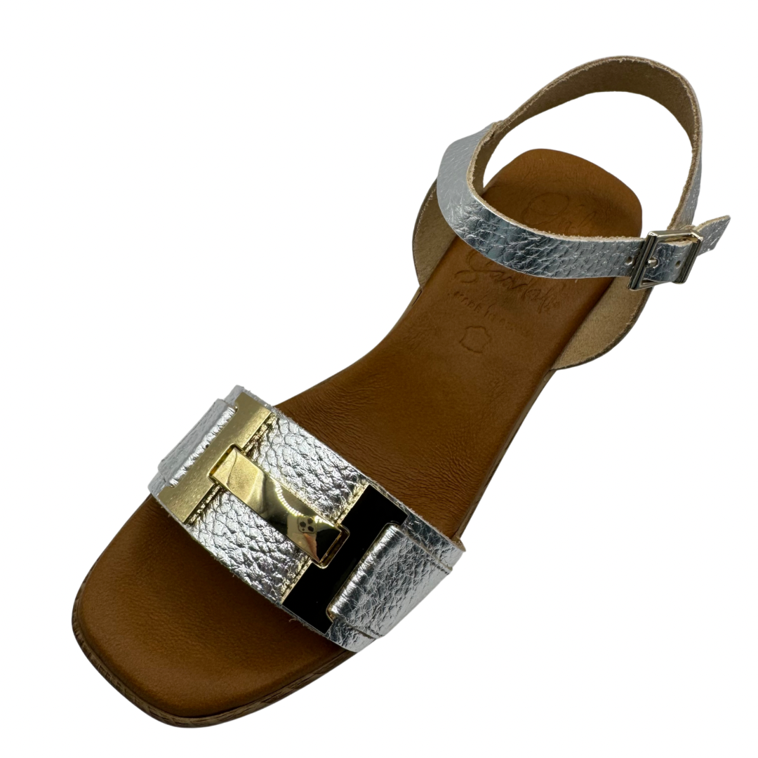 Oh My Sandals Silver Block Heel Sandals