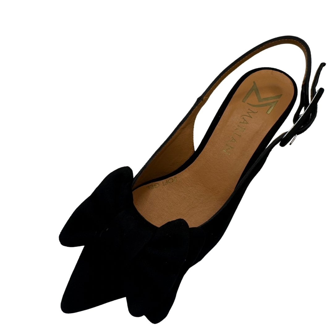 Marian Black Slingback Heels with Bow Detail