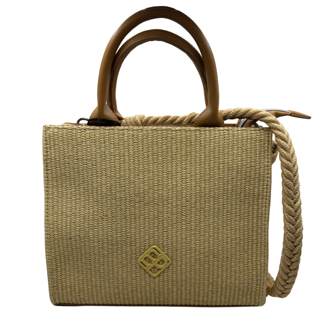 Pepe Moll Sand Handbag with Braided Strap