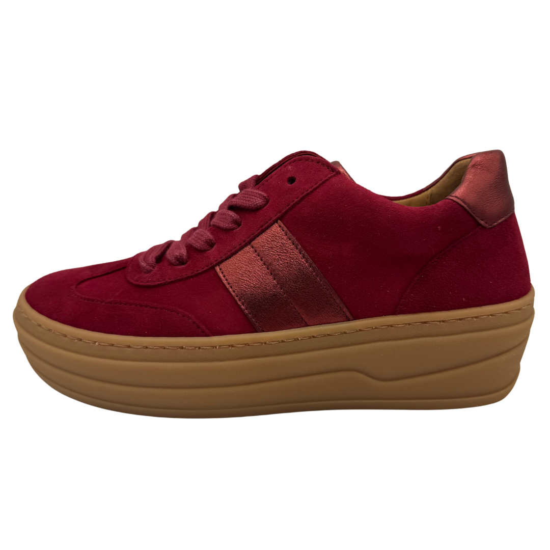 Gabor Red Platform Trainers