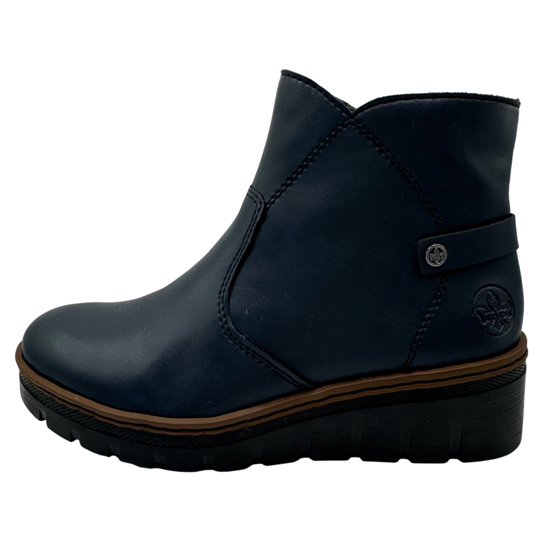 Rieker Navy Wedge Boots