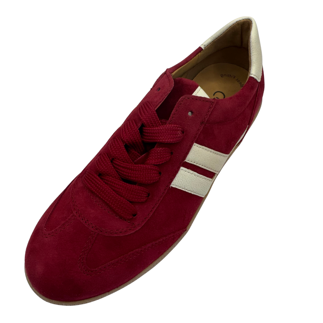 Gabor Red Trainers with Cream Detail