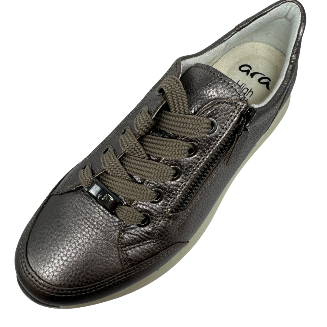 Ara Pewter Trainers with Side Zip