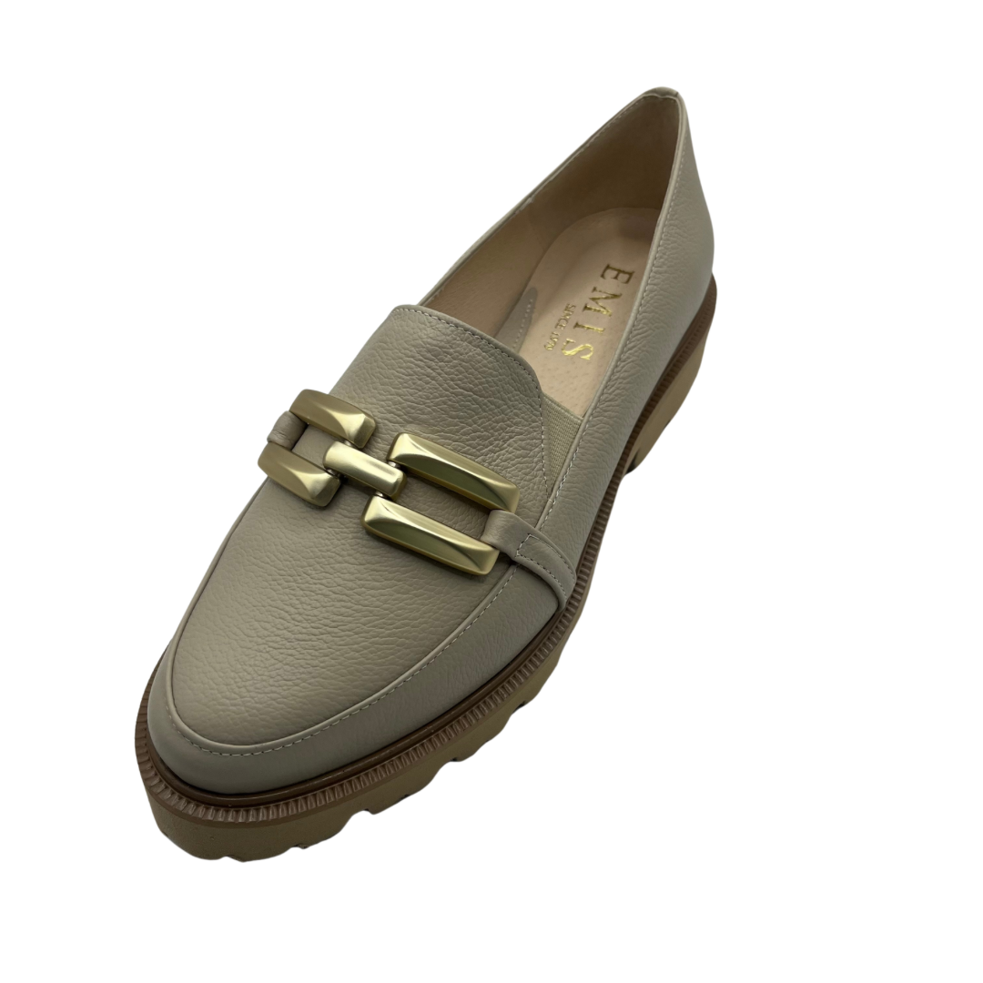 Emis Beige Wedged Loafer